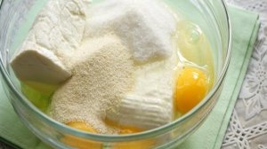 Творожный пирог с бисквитным тестом