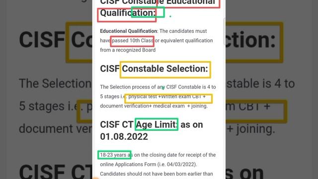 Cisf new vacancy 2022#cisf tradesman vacancy 2022