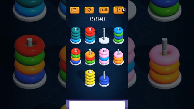 Hoop Sort Puzzle - Color Ring Stack Sorting Game Level 401 Solution