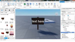 Как написать текст на табличке в Roblox Studio
