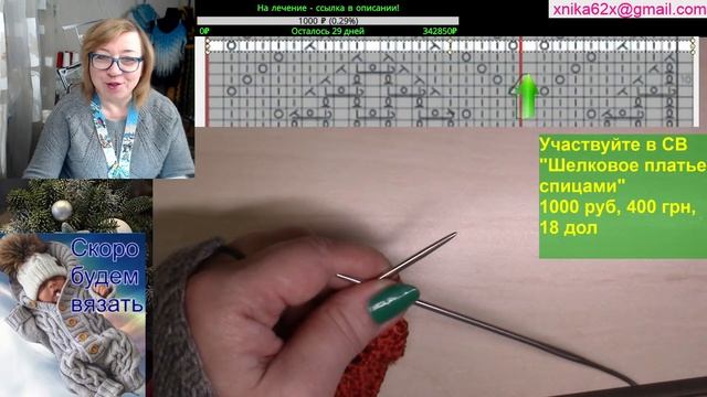 Ажурный узор спицами для шелкового платья.  Алена Никифорова.