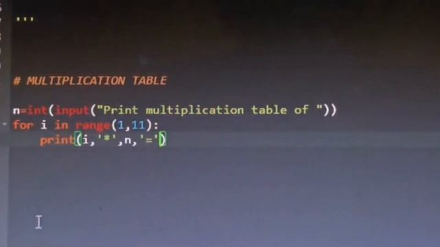 Learn Coding / Print Multiplication Table Program in Python