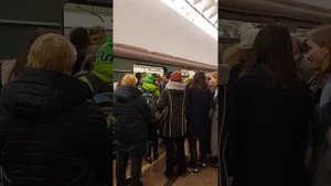 Час пик в московском метро. Новый поезд "Москва".