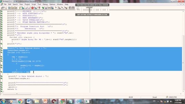 Insertion Sort Descending смотреть онлайн