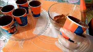 Десерт " Шоколадный горшочек с цветком "