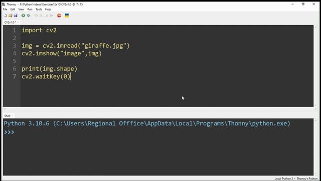 Python Exercise # 10 | Open Image File with CV2  Module