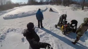 Зимний картинг Мотоблок 9 лс и Парила воскресный отдых