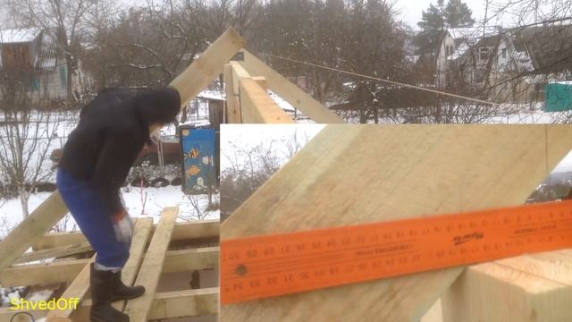 Монтаж балок перекрытия. Стропила своими руками. смотреть онлайн