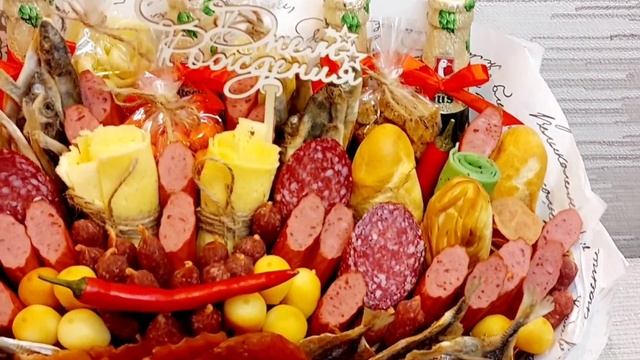 Мясной букет в деревянном ящике ХХL