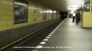 BVG U-bahn / Metro trains at Rosa-Luxemburg-Platz, Berlin, Germany