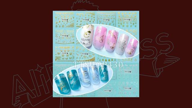 AliExpress для маникюрщицы: Слайдеры с котиками, 3Д слайдеры, Новинка., Набор кистей