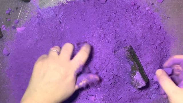 Bright Purple Dyed Blocks | Oddly Satisfying | ASMR | Sleep Aid смотреть онлайн