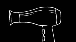 Фен. Белый шум. 5 часов. Чёрный экран.