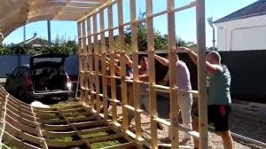 Фанерный каркас арочного дома размером 3х6 метров.