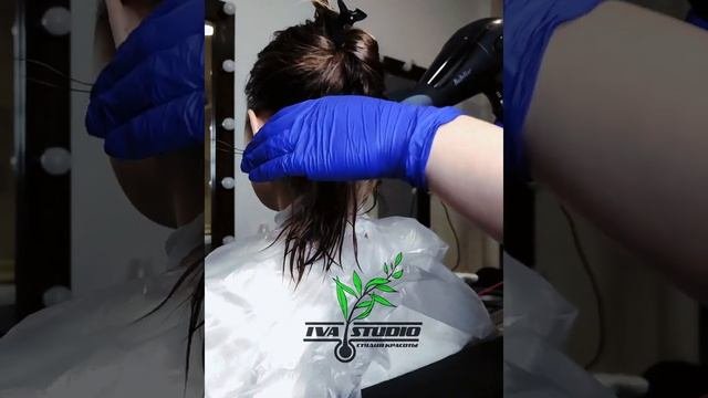 Выпрямление волос (Биксипластия) на короткие осветленые волосы Bixiplastia