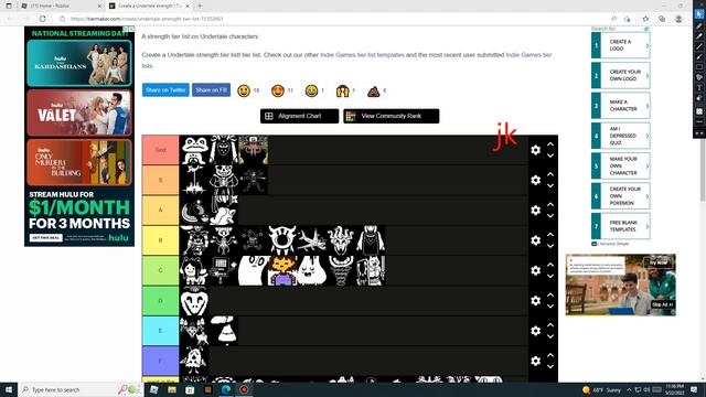 Roblox Undertale Tower Defense Tierlist 2 Because Everyone hated my last tierlist rivr3oni3rgoin333 смотреть онлайн