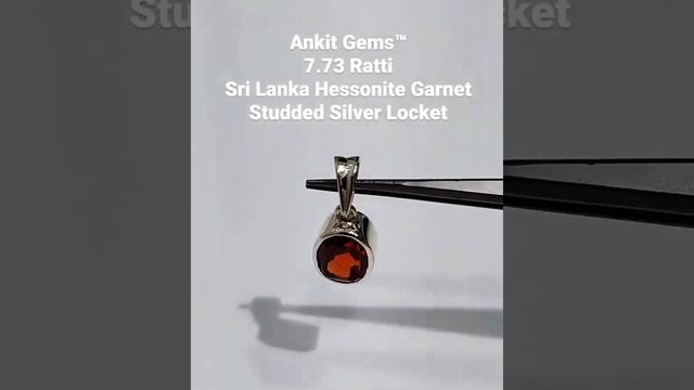 Sri Lanka Hessonite Garnet Studded Silver Locket #ankitgems #gemstone  Contact Us - 033 3560 2492