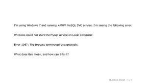 MySQL : "Error 1067: The process terminated unexpectedly" when trying to start MySQL