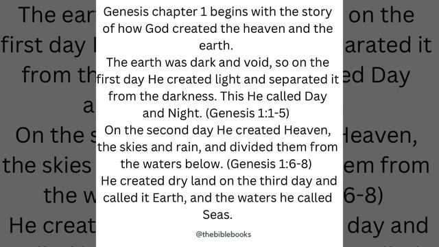 The Book of Genesis Chapter 1. How God created the world and all living things in six days. смотреть онлайн