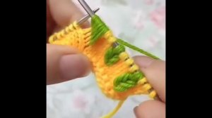 Многоцветный узор спицами