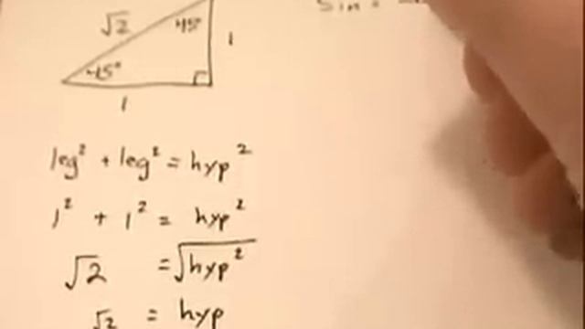 Trig -- Evaluating Sin Cos Tan of 45 degrees смотреть онлайн