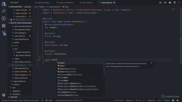 Lecture 55. Tasks and Users - Database Relation | Scalable | Modern TypeScript |Master NestJS (2021