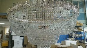 Люстры Гусь-Хрустальный: Хрустальная люстра Водопад (1.5 метра в диаметре)