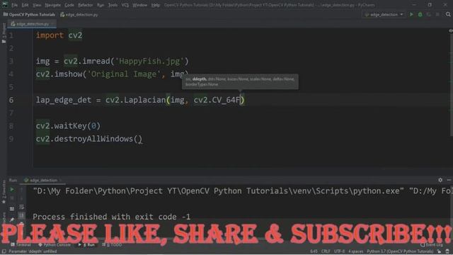 OpenCV Python Tutorial 9 - Edge Detection using OpenCV and Python