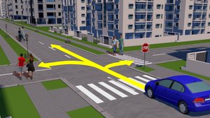 При движении, в каком направлении водитель обязан уступать дорогу пешеходам?