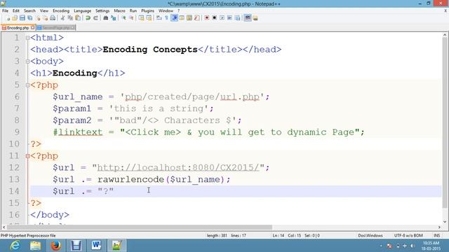 Lecture 17 - PHP Encoding