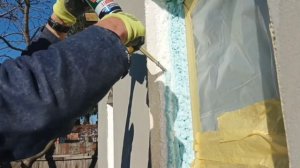 Монтаж теплого откоса