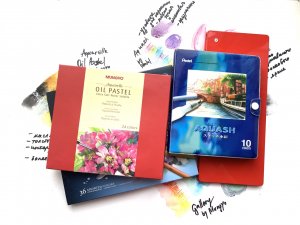 Обзор акварельных мелков