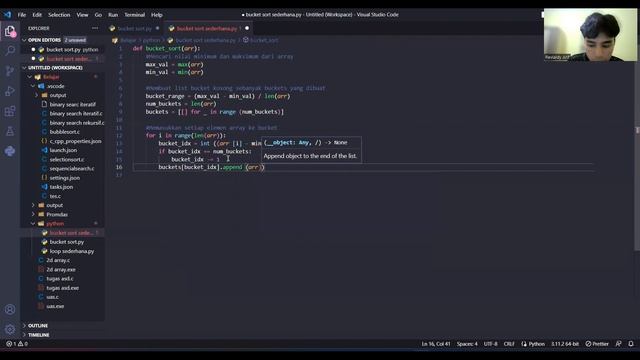 UTS ALGORITMA & STRUKTUR DATA - Bucket Sort Python смотреть онлайн