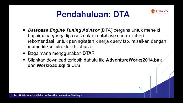 DM Week 11 - Execution Plan and Database Tuning Advisor