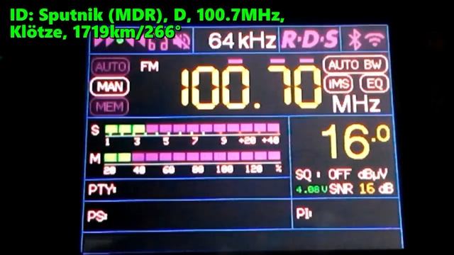 26.05.2023 17:50UTC, [Es], Sputnik MDR, Германия,  100.7МГц, 1719км