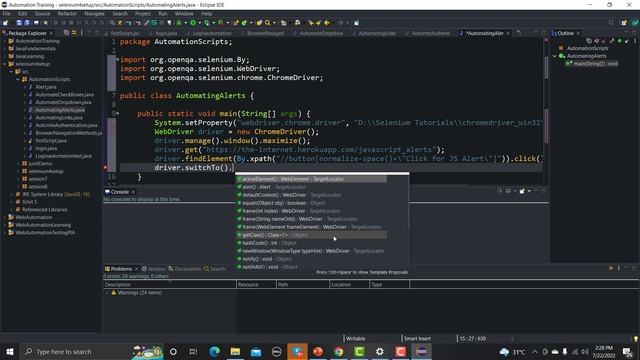 Selenium WebDriver with Java Tutorial 13 - How to handle JavaScript alerts in selenium WebDriver