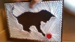 Панно "Котик с мячиком" СТРИНГ _ АРТ  (String – Art) (#Handmade_в_ДомашнемЛабиринте