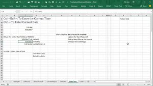 Excel Shortcuts - Quick Way to Enter Time or Date or Both - Episode 2121