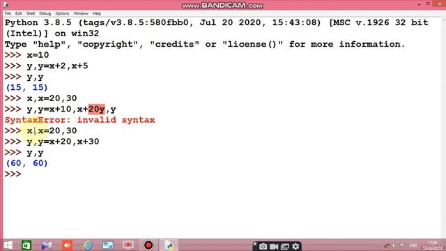 CBSE Class 11 Informatics Practices(Python LHS AND RHS TO define variable and dynamic typing)