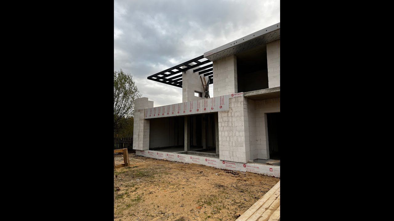 Монтаж двутавровых балок для навеса над террасой второго этажа смотреть онлайн