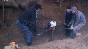 Бурение под сваи мотобуром Stihl