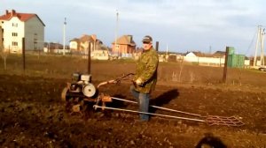 Боронование мотоблоком