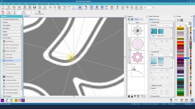 Digitizing A Namasté Mandala Design in Hatch Embroidery Software Part 1 смотреть онлайн