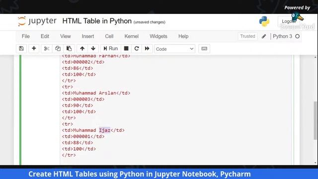 Create HTML Tables using Python in Jupyter Notebook, Pycharm смотреть онлайн