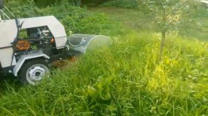 Мульчер для самодельного минитрактора в работе