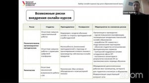 Вопросы выбора онлайн-курсов под цели образовательной программы