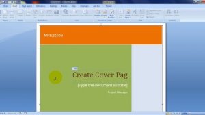 Create A Cover Page In MS Word English