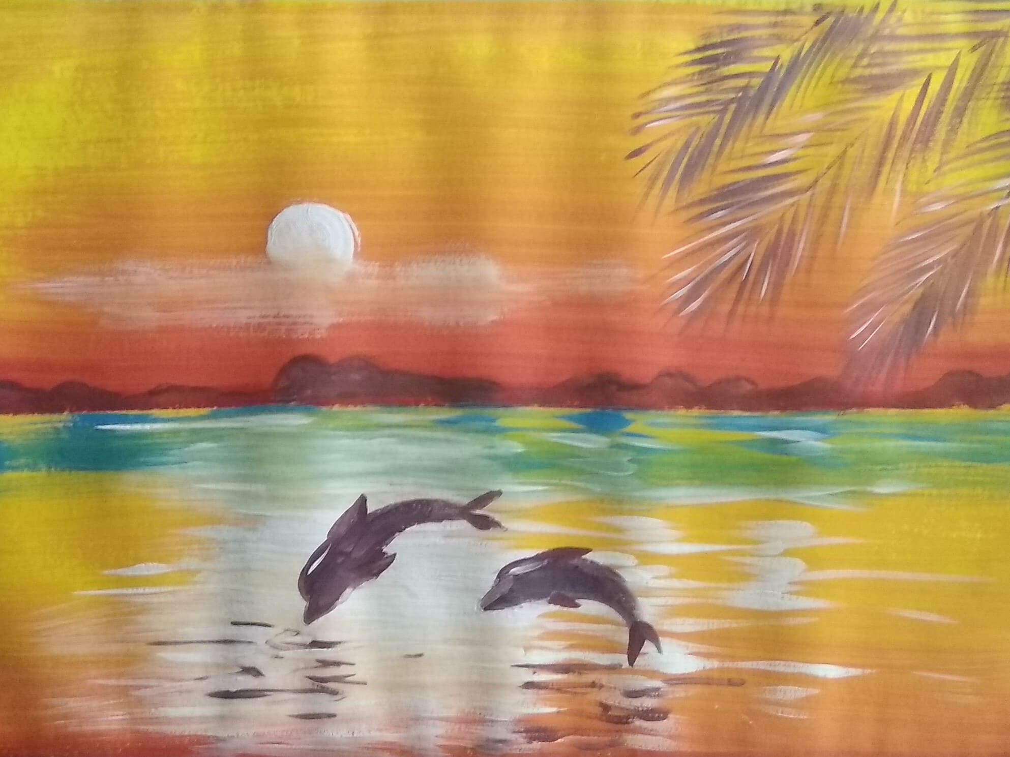 Видеоролик рисование гуашью море для детей