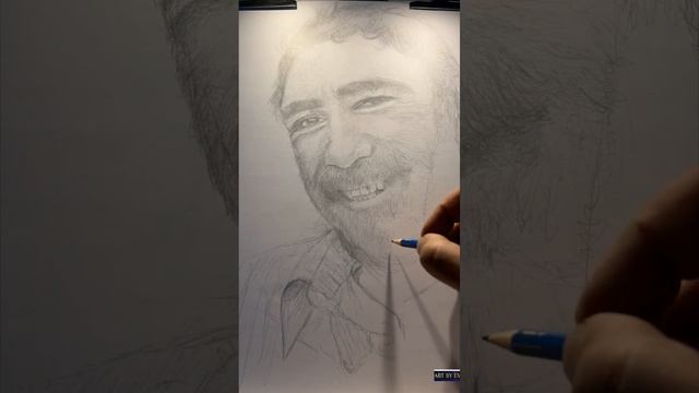 🇺🇸🇲🇽@ART BY EVANGELOS Pencil sketch portrait drawing of legendary actor Anthony Quinn🍀Zorba🇬🇷