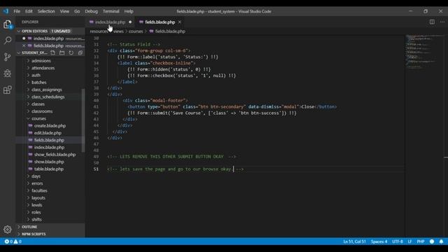Laravel 6 Student Information System Part 7 (Course Insert & Modal Design) Part 1 Admin-Panel